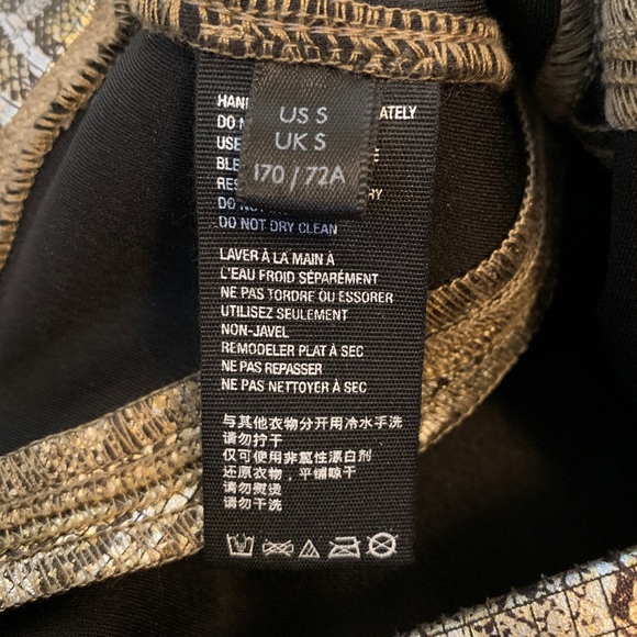 Free People Gold Rio Snake Print Pull On Skinny Moto Leggings - Picture 6 of 8